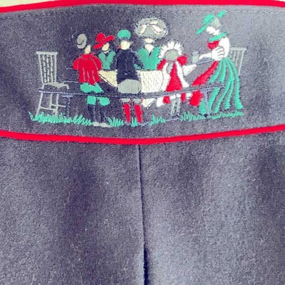 Julius Lang Navy Blue Maxi Wool Skirt Sz 40 - Picture 3 of 9